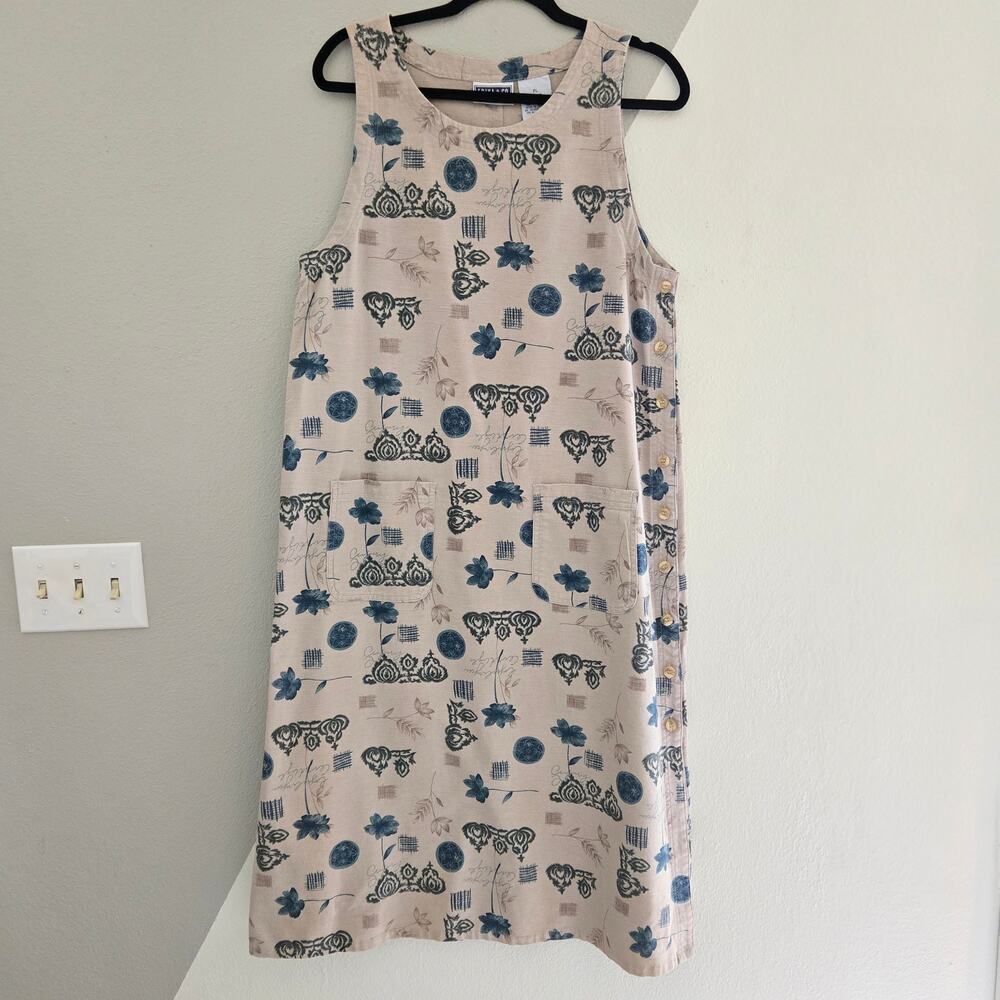 Vintage Erika & Co Linen blend maxi dress L Pet